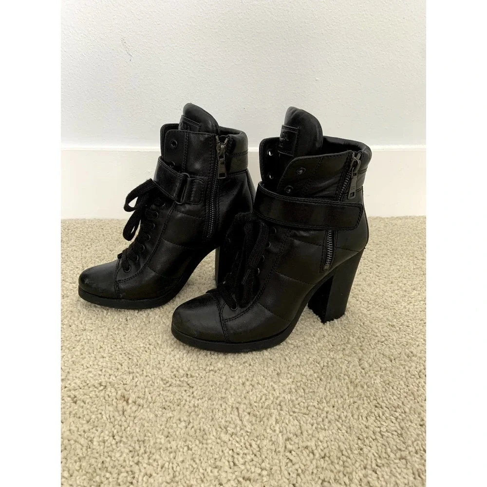 Prada Nappa Leather Sport Lace Up Boots - Picture 6 of 7